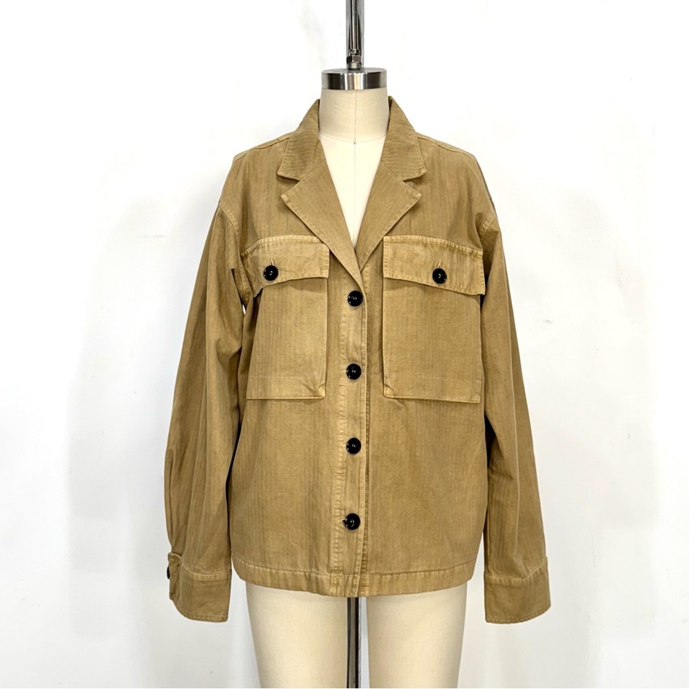 Anine Bing Utility Women's Tan Button-Up Jacket. Womens size XS. Oversized fit.